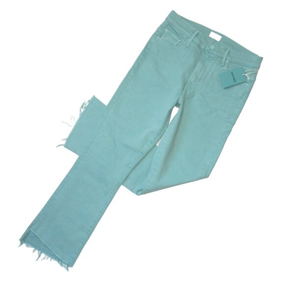 NWT Mother Insider Crop Step Fray in Play Date Lagoon Stretch Jeans 27 - Picture 1 of 7